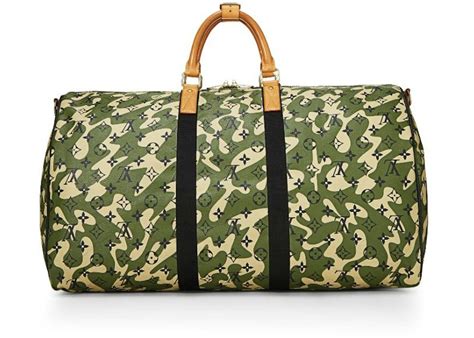 louis vuitton x takashi murakami keepall bandouliere monogramouflage 55 green|takashi murakami handbags.